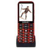 EVOLVEO EasyPhone LT, mobilní telefon pro seniory s nabíjecím stojánkem (červená barva) foto