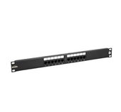 19” Patch panel Solarix 12 x RJ45 CAT5E UTP černý foto