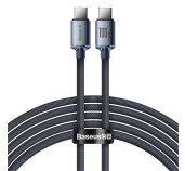 Baseus CAJY000701 Crystal Shine Series Datový Kabel USB-C - USB-C 100W 2m Black foto