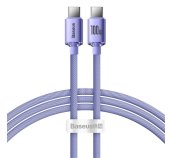 Baseus CAJY000605 Crystal Shine Series Datový Kabel USB-C - USB-C 100W 1,2m Purple foto
