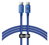 Baseus CAJY000603 Crystal Shine Series Datový Kabel USB-C - USB-C 100W 1,2m Blue foto