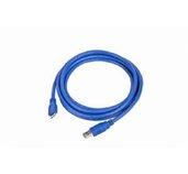 Kabel USB A-B micro 1,8m 3.0, modrý foto