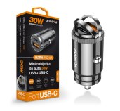 Aligator mini nabíječka do auta Power Delivery 30W, USB-C + USB-A foto