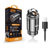 Aligator mini nabíječka do auta Power Delivery 30W, USB-C + USB-A, USB-C/USB-C kabel foto