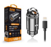 Aligator mini nabíječka do auta Power Delivery 30W,USB-C + USB-A, USB-C kabel pro iPhone/iPad foto