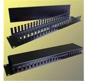 Vyvazovací panel 19” 2U – kov Lišta Průchozí černý foto