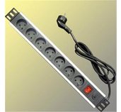 19” napájecí panel 7x220V-1,8m PPO Black+přep.ochr foto