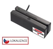 Třístopá čtečka magnetických karet MSR-100A, USB-COM, černá foto