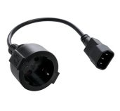 Kabel C-TECH síťový adaptér C14 (M) -> schuko (F), 15 cm foto