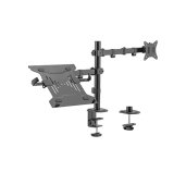 Držák monitoru Brateck LDT66-C024ML jedno kloubové rameno + jeden držák laptopu vedle sebe na tyčové foto