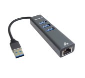 PremiumCord Adapter USB3.0 - RJ45 + 3x USB 3.0 foto