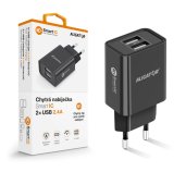 Chytrá síťová nabíječka ALIGATOR 2,4A, 2xUSB, smart IC, černá foto