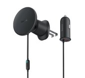 Baseus Magnetický držák do ventilační mřížky s nabíječkou USB-A 15W+25W černý foto