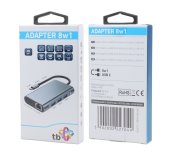 TB Touch USB C 8v1 - HDMI 2x, USB, VGA, RJ45, PD foto