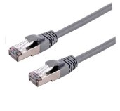 Kabel C-TECH patchcord Cat6a, S/FTP, šedý, 0,25m foto