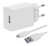OBAL:ME Cestovní Nabíječka USB-A 10W + USB-A/USB-C Kabel 1m White foto
