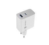 Univerzální USB nabíječka Natec RIBERA GaN 45W, 1X USB-A, 1X USB-C, bílá foto