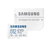 Samsung EVO Plus/micro SDXC/512GB/UHS-I U3 / Class 10/+ Adaptér/Bílá foto