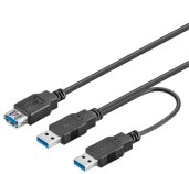 PremiumCord USB Y kabel A/Male + A/Male + A/Female foto