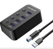 PremiumCord USB 3.2 Superspeed HUB 4-portový s vypínači portů foto