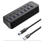PremiumCord USB 3.2 Superspeed HUB 7-portový s vypínači portů foto