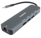 PremiumCord USB-C na HDMI, 2x USB3.2, PD 100W,RJ45 foto