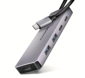 AXAGON HMC-5H60, USB 5Gbps hub, porty 2x USB-A, 1x USB-C, HDMI 4k/60, PD 100W, kabel USB-C 15cm foto