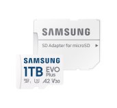 Samsung EVO Plus/micro SDXC/1TB/UHS-I U3 / Class 10/+ Adaptér/Bílá foto