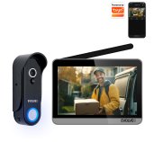 EVOLVEO DoorPhone W7, Sada domácího bezdrátového videotelefonu s WiFi černý stříbrný monitor foto