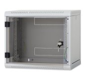 Nástěnný rack RUA 12U/600mm odn.boč+skl.dv.černý foto