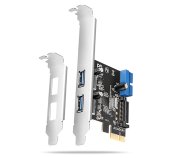 AXAGON PCEU-232RS, PCIe řadič, 2+2x USB 5Gbps port, SATA napájení, Renesas PD720201, SP & LP foto