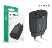 Aligator síťová nabíječka A-MAX PD 20W USB-C černá foto