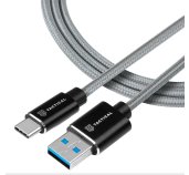 Tactical Fast Rope Aramid Cable USB-A/USB-C 0.3m Grey foto