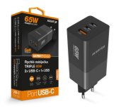 Aligator nabíječka PD65W, 2USB-C, 1xUSB-A, černá foto