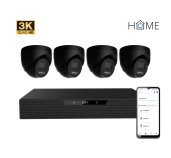 iGET HOME N85P4 - kamerový NVR PoE set 3K rozlišení, 8CH NVR + 4x kamera se zvukem, IR a LED foto