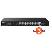 Tenda TEG1128P-24-410W PoE+ Gigabit switch 24x 1Gb/s PoE+ 802.3af/at + 2x SFP + 2x RJ45, 370W, Rack foto