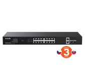 Tenda TEG1120P-16-250W PoE+ Gigabit switch 16x 1Gb/s PoE+ 802.3af/at + 2x SFP + 2x RJ45, 230W, Rack foto