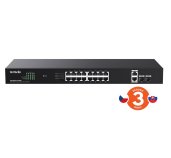 Tenda TEG1120P-16-150W PoE+ Gigabit switch 16x 1Gb/s PoE+ 802.3af/at + 2x SFP + 2x RJ45, 135W, Rack foto