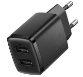 Baseus nabíječka do sítě Compact 2xUSB 10,5W černá foto
