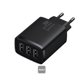Baseus nabíječka do sítě Compact 3xUSB 17W černá foto