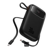Baseus power banka Qpow 10000mAh 30W černá s USB-C kabelem foto