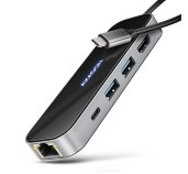 AXAGON HMC-6GLN, USB 5Gbps hub, 2x USB-A, USB-C, HDMI 4k/60Hz, RJ-45 GLAN, PD 100W, kabel USB-C 20cm foto