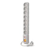 Acar S8 1,5m kabel, 8 zásuvek, šedá foto