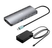 i-tec USB-C Metal Nano 3x Display Dock, 2x HDMI 1x USB-C video, PD 140W + Universal Charger 140W foto