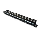 DATACOM Patch panel 19” UTP 24 port CAT6 DUAL 1U BK (4x6p) VL foto