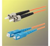 Optický patchkabel duplexní, ST-SC 9/125um SM, 2m foto