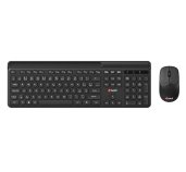 Klávesnice C-TECH Quallis WLKMC-05, bezdrátový combo set s myší, černý, USB, CZ/SK foto