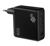 TB 3x USB-C + 1x USB-A nabíječka, GaN, 100W, černá foto