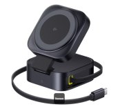 Baseus Magnetický bezdrátový nabíjecí stojánek PicoGo Series 2v1 Qi2 67W černý foto
