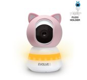 EVOLVEO Baby Monitor LUX- Chytrá 360° videochůvička s nočním viděním, detekcí pláče a pohybu, růžová foto